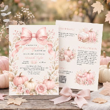 Kleine Kürbis-Rosa-Schleife Mädchen Baby-Party