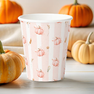 Kleine Kürbis-Schleife Herbst-Blumen-Baby-Party Pappbecher