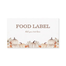 Kleine Kürbis-Speisenlabel-Buffetkarte
