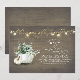 Kleine Kürbis Succulents Rustic Fall Baby Dusche Einladung