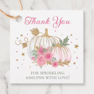 Kleine Kürbis-Zwilling Mädchen Baby Sprinkle Danke Geschenkanhänger