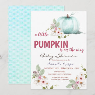 Kleine Kürbisblumen, Gepunktete Babyparty Einladung