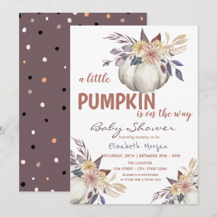 Kleine Kürbisblumen, Punkte Babyparty Einladung