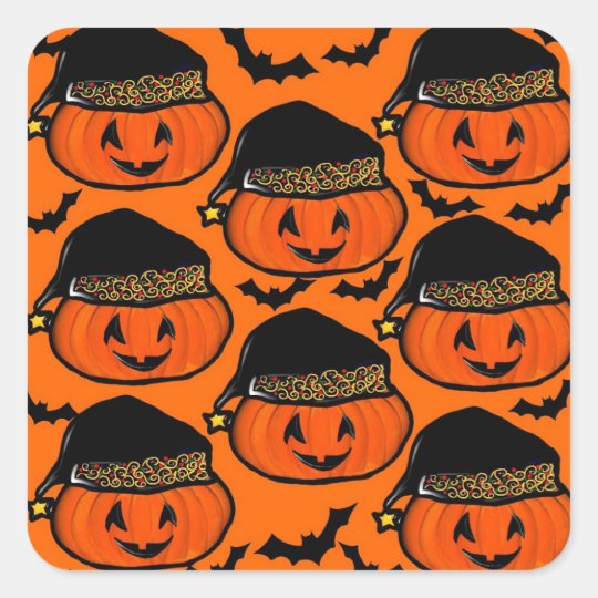 KLEINE KÜRBISE HALLOWEENS QUADRATISCHER AUFKLEBER