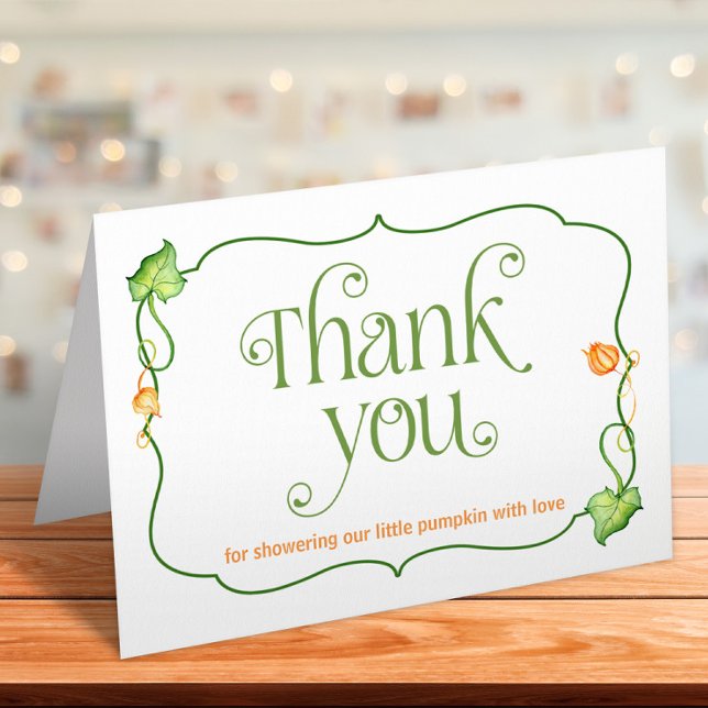 Kleine Kürbisgeschlechtsneutrale Falldusche Dankeskarte (Von Creator hochgeladen)