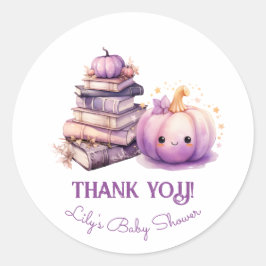 Kleine Kürbishalloween Babydusche danke Runder Aufkleber