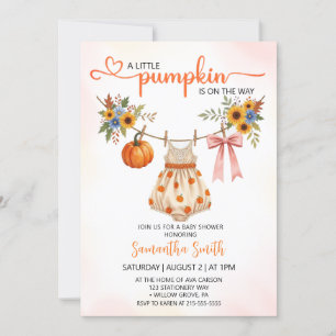 Kleine Kürbiskleidung Autumn Girl Babydusche Einladung