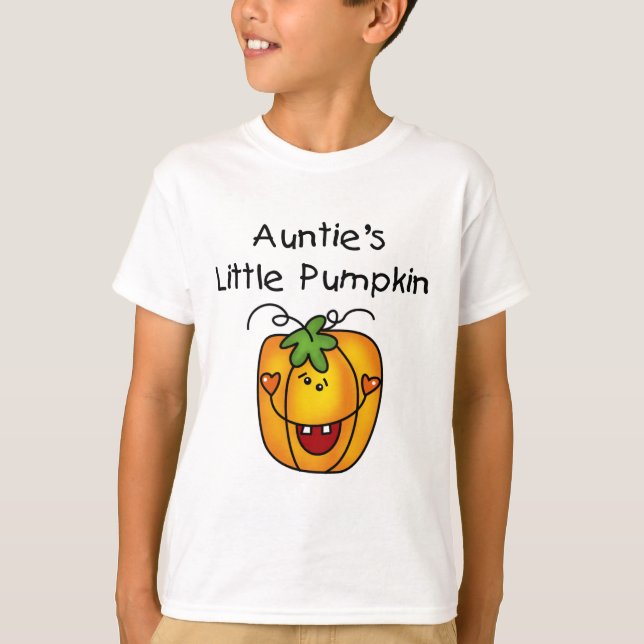 Kleine Kürbiskugeln und Geschenke der Tante T-Shirt (Vorderseite)