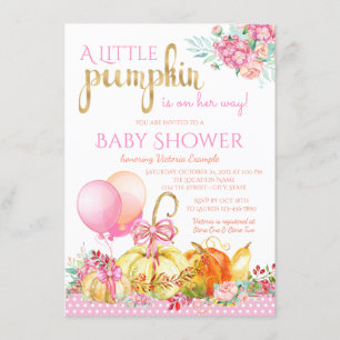 Kleine Kürbismädchen Herbst-Baby-Shower-Einladunge Einladung