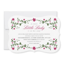 Kleine Lady Baby Dusche Einladung / Pflaume