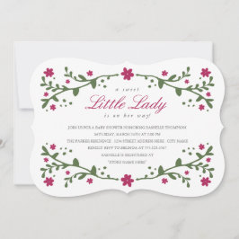 Kleine Lady Baby Dusche Einladung / Pflaume