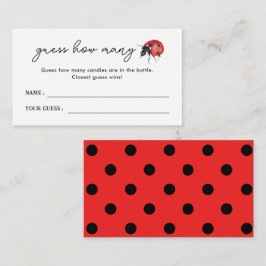 Kleine Ladybug Babydusche schätzt wie viele Spiele Begleitkarte