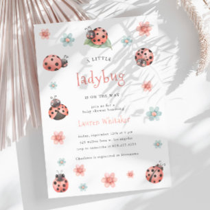 Kleine Ladybug ist auf dem Weg zur Girl Baby Dusch Einladung