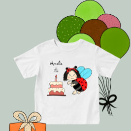 Kleine Ladybug mit Kuchen Baby T-shirt