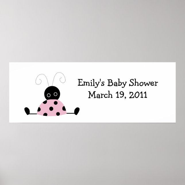 KLEINE LADYBUGS Kinderdusche / Geburtstagsbanner Poster (Vorne)