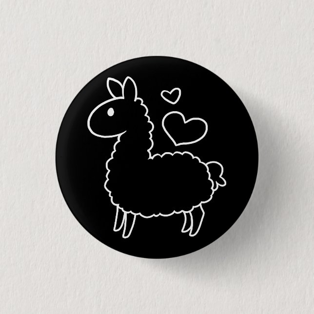 Kleine Lama-Silhouette Button (Vorderseite)