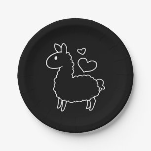 Kleine Lama-Silhouette Pappteller