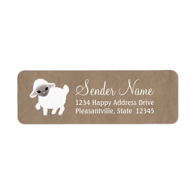 Kleine Lamb-Rücksendeadressen-Aufkleber (Vorne)