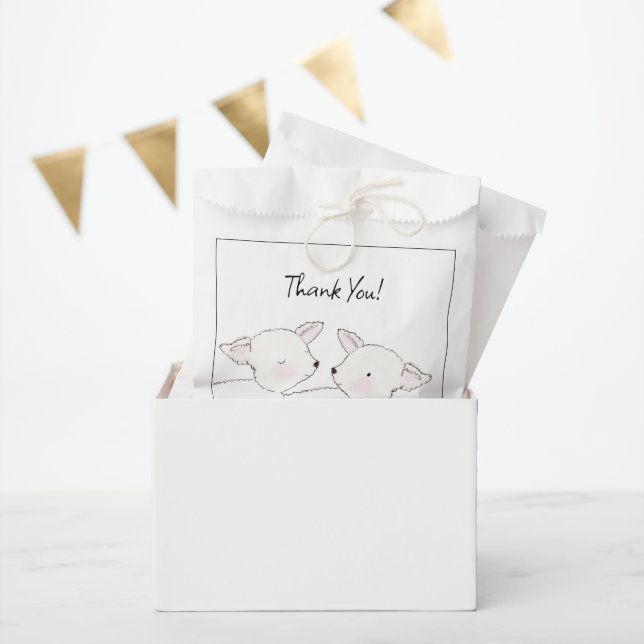 Kleine Lamb Twins Baby Dusche Geschenktütchen (Party)