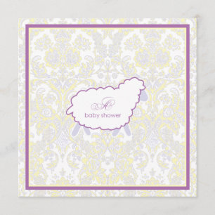 Kleine Lamm-Baby-Duschen-Einladung   lila Einladung