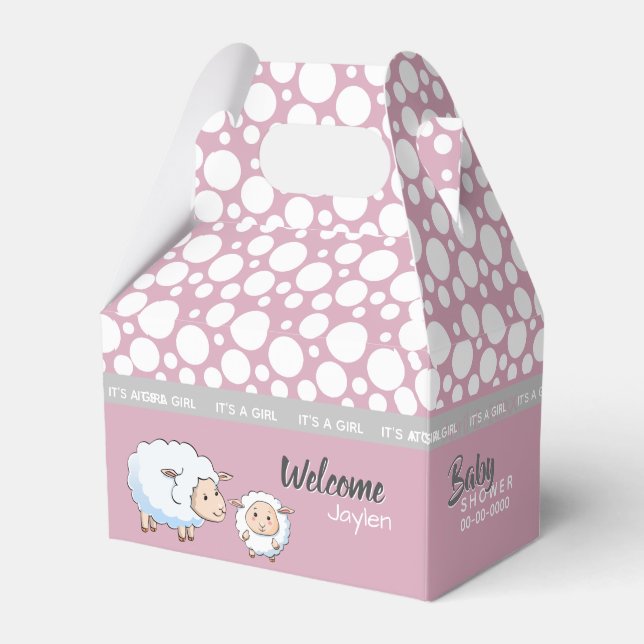 Kleine Lamm-Babydusche Geschenkschachtel (Vorderseite)