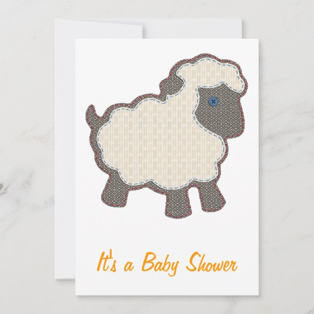 Kleine Lamm-Babyparty Einladung (Vorderseite)