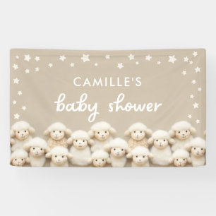 Kleine Lamm-Gender-Neutral-Baby-Dusche Banner