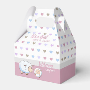 Kleine Lamm-Girl-Babydusche Geschenkschachtel