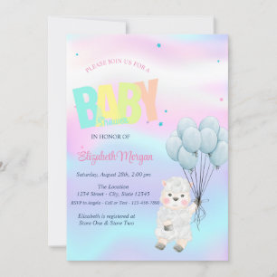 Kleine Lamm-Schaf-Holografische Babyparty Einladung