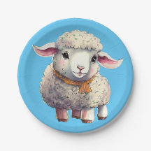Kleine Lamm-Teller, 7" Rundpapier-Platte