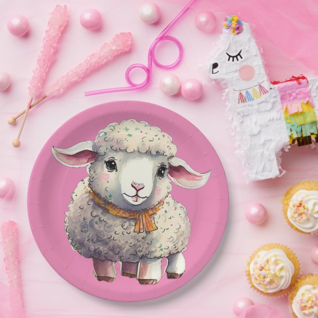 Kleine Lamm-Teller, 9" Papierplatte Pappteller (Party)