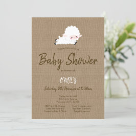 Kleine Lammeinladung, Lamm-Babydusche Einladung