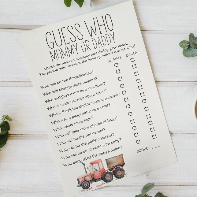 Kleine Landtiere Babydusche Mommy Daddy Game Flyer (Von Creator hochgeladen)