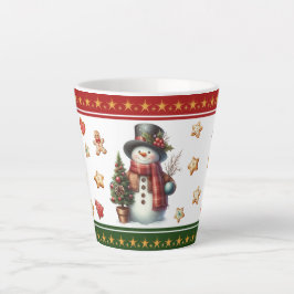 Kleine Latte-Tasse mit Schneemann und Weihnachtske Milchtasse