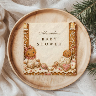 Kleine Lebkuchenmann-Baby-Party Serviette