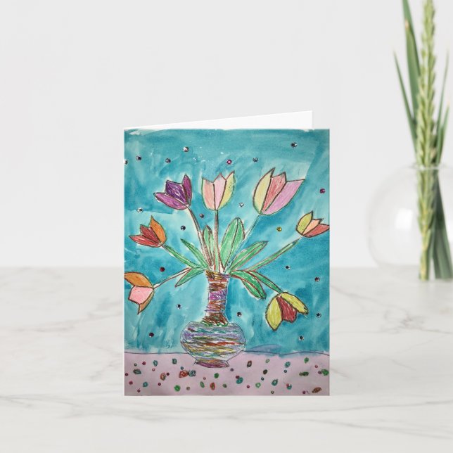 Kleine leere Grußkarte (Tulips) Karte (Vorderseite)