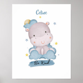 Kleine Lektionen Hippo aus den Wolken Poster