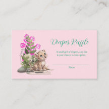 Kleine Leopard Babydusche Windeln Raffle Tickets