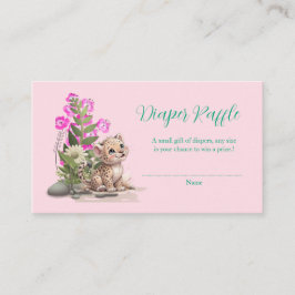 Kleine Leopard Babydusche Windeln Raffle Tickets Begleitkarte