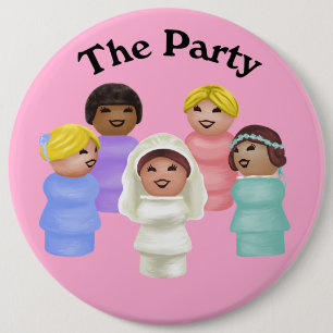 Kleine Leute - Frau der Party Button