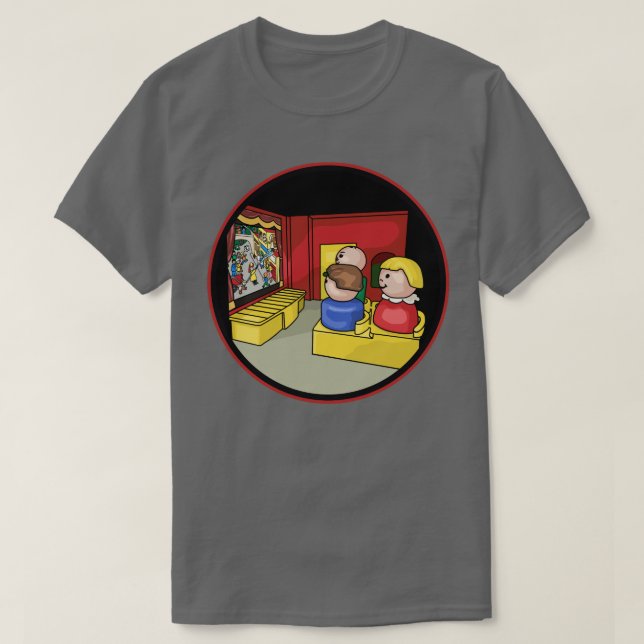 Kleine Leute im Kino T-Shirt (Design vorne)
