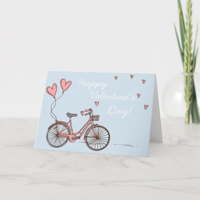 Kleine Liebe Bike Valentinstag Karte (Vorderseite)