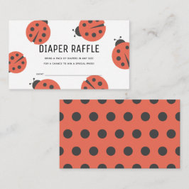 Kleine Liebe Bug Ladybug Diaper Raffle Ticket Begleitkarte