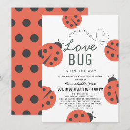 Kleine Liebe Bug Ladybug Drive-by Baby Shower Einladung