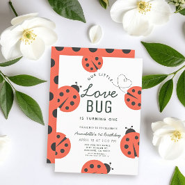 Kleine Liebe Bug Ladybug Girl 1. Geburtstag Einladung