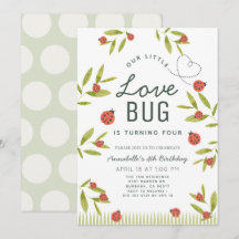 Kleine Liebe Bug Ladybug Girl Einladung