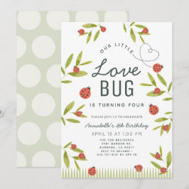 Kleine Liebe Bug Ladybug Girl Einladung