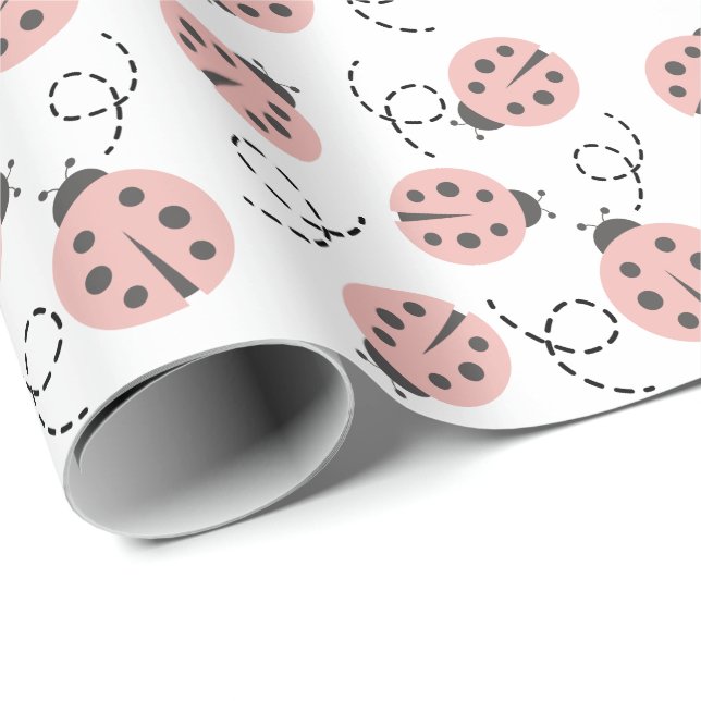 Kleine Liebe Bug Ladybug Pink Geschenkpapier (Rolleneckpunkt)