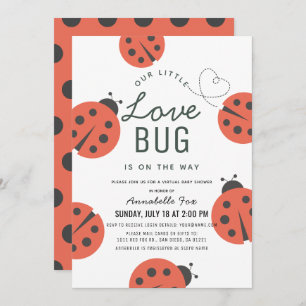 Kleine Liebe Bug Ladybug Virtual Baby Dusche Einladung
