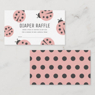 Kleine Liebe Bug Pink Ladybug Diaper Raffle Ticket Begleitkarte